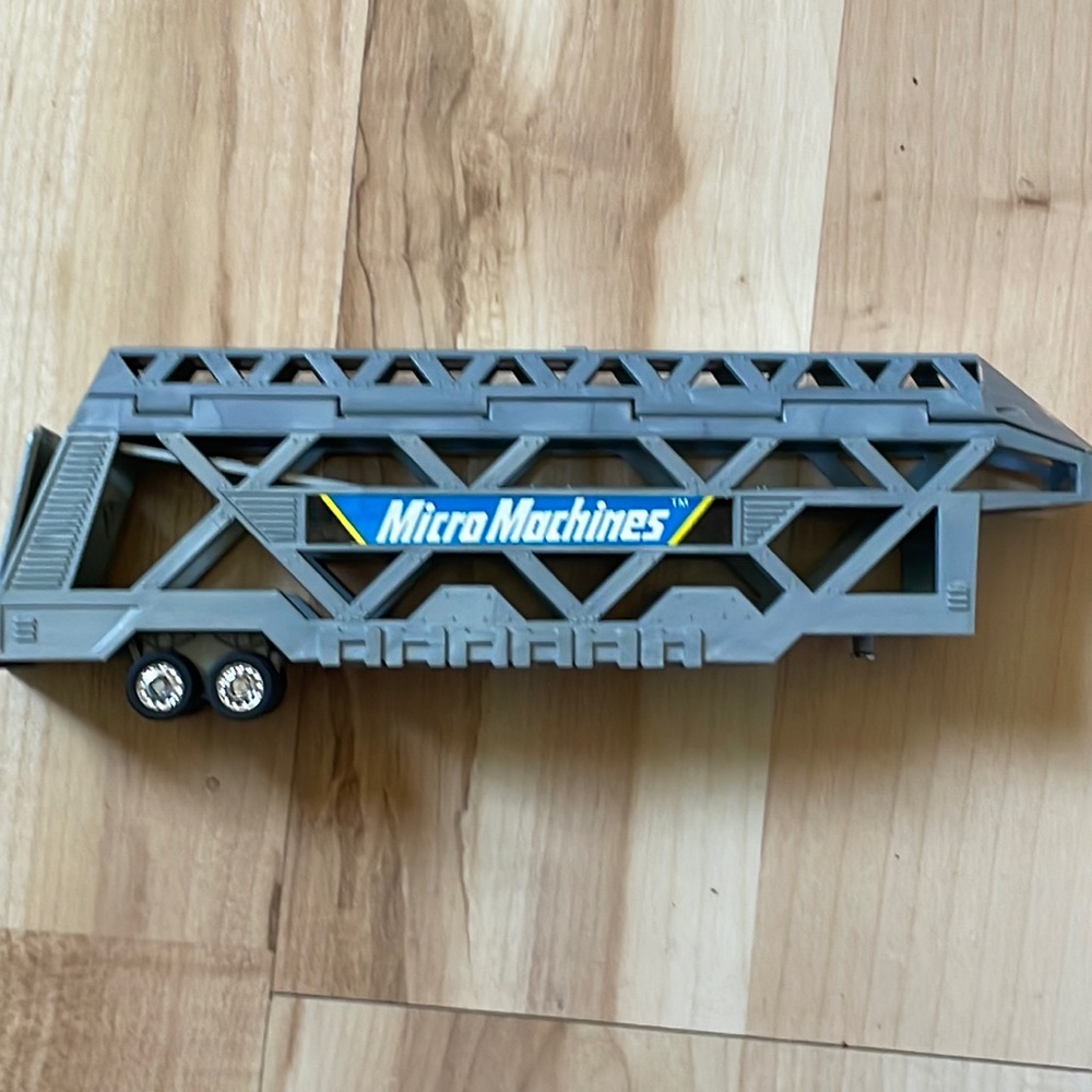 Micro machines car transport trailer, vintage